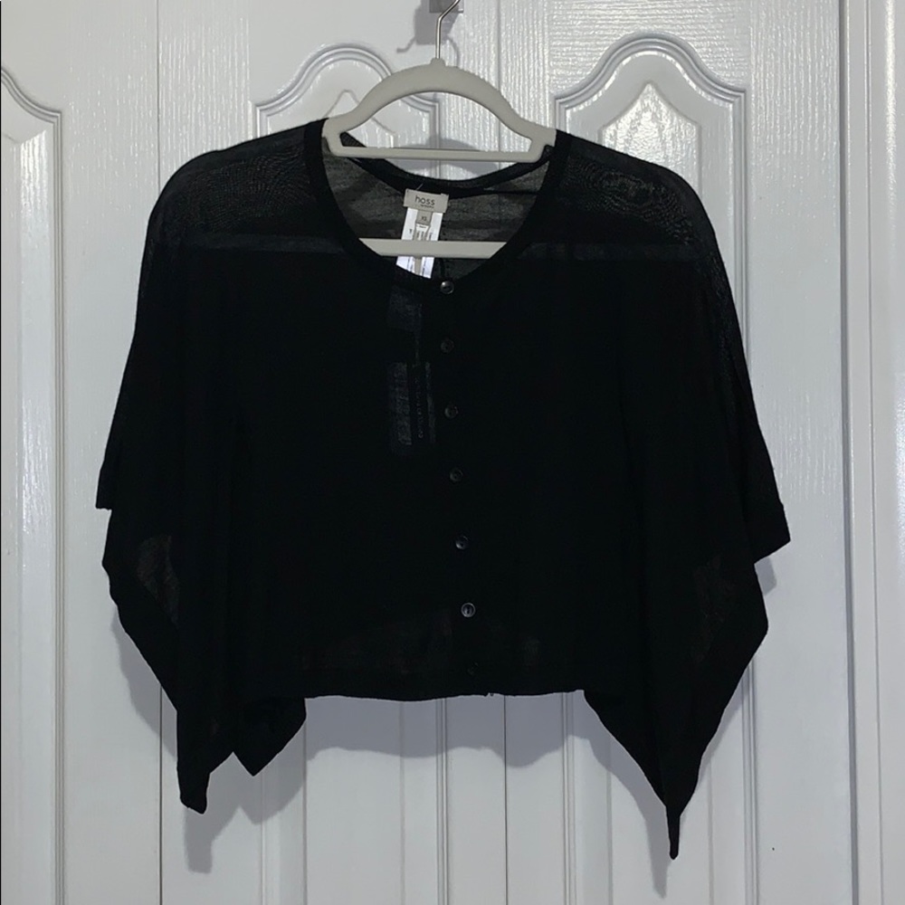 Hoss Intropia Black Merino Wool Cardigan
